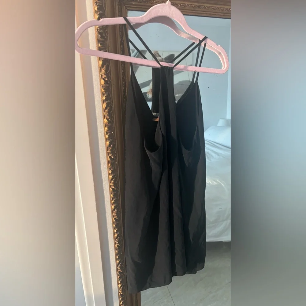Alice + Olivia Vintage Silk Black Mini Dress: - Picture 3 of 6